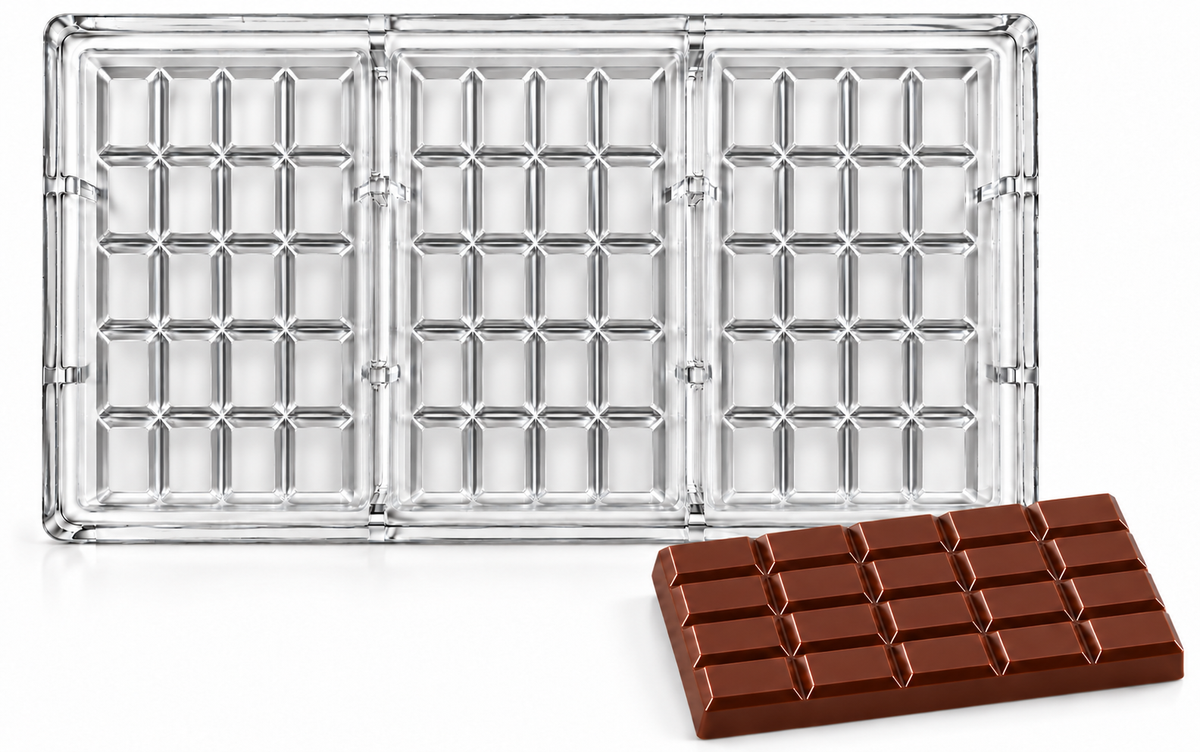 Moule à chocolat personnalisé transparent en polycarbonate pour production commerciale de chocolat
